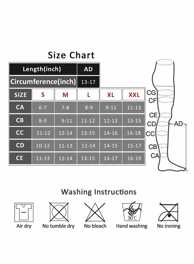 YJ Compression Socks, 20-30 mmHg Open Toe Women Skin-Colored Calf Support Mid-Calf Health Stretch Socks for Men and Women Shin Splints Varicose Vein Recovery XL - Image 5